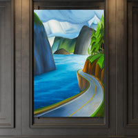 Whimsical Sea to Sky Highway landscape painting overlooking Howe Sound