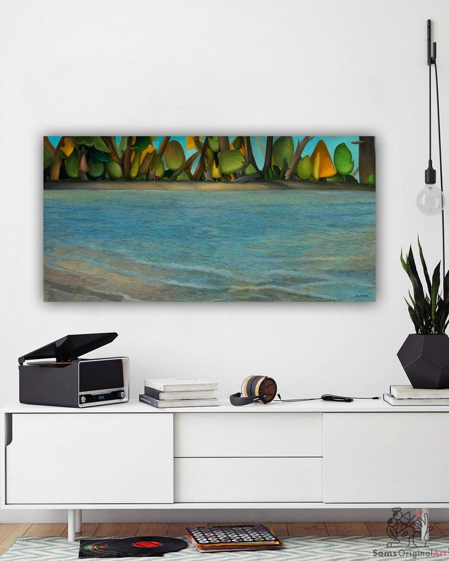 Pacific Northwest Island Cove Painting