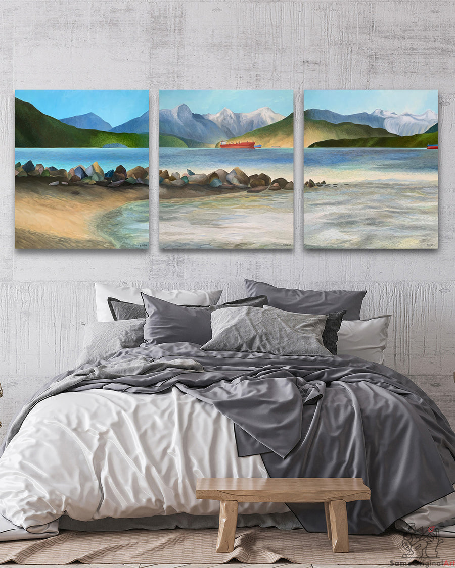 Spanish Banks Beach Painting Triptych