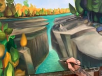 Spillway Gorge Painting New York