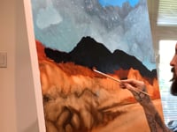 mountain silhouette painting video