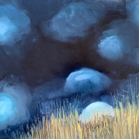 night cloud paintings with wheat grass