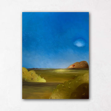 blue sky with one cloud landscape painting Vancouver