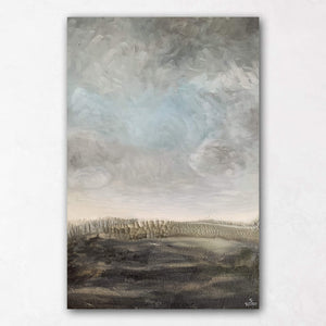 Cloudy day modern abstract landscape painting