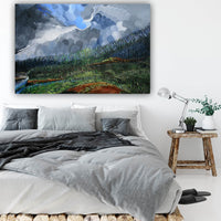 Abstract Landscape with Storm Cloud Rustic Art