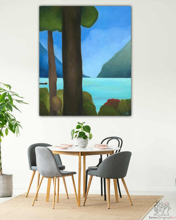 West Coast Ocean and Tree Paintings