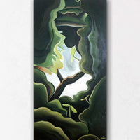 Dark Green Tree Landscape Vertical Paintings