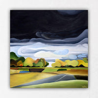 Prairie Landscape Night Sky paintings