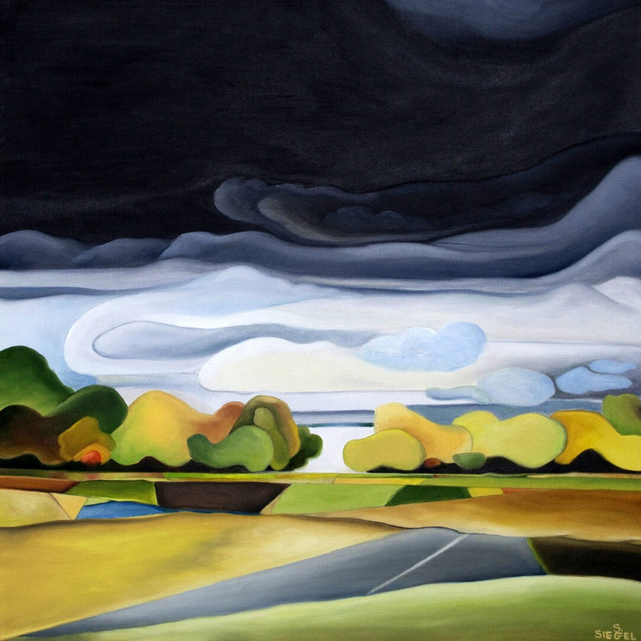 Black Sky Prairie Storm Colorful Landscapes
