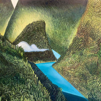 Pemberton Valley Mountain Paintings with River and Cloud