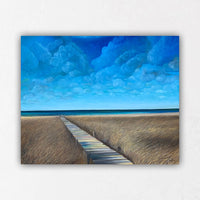 Beach Boardwalk with tall grass artwork and Paintings
