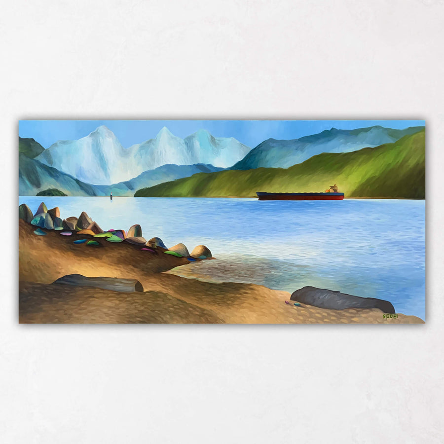 Spanish Banks Beach Painting with Colorful Rocks