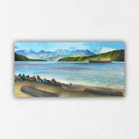 Vancouver Beach Rock and Log Paintings