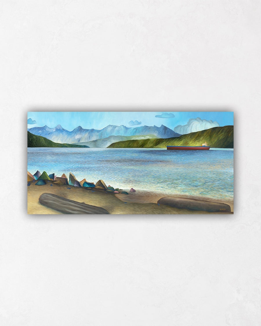 Vancouver Beach Rock and Log Paintings
