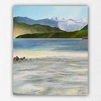 Vancouver Beach and Mountain Canvas Prints