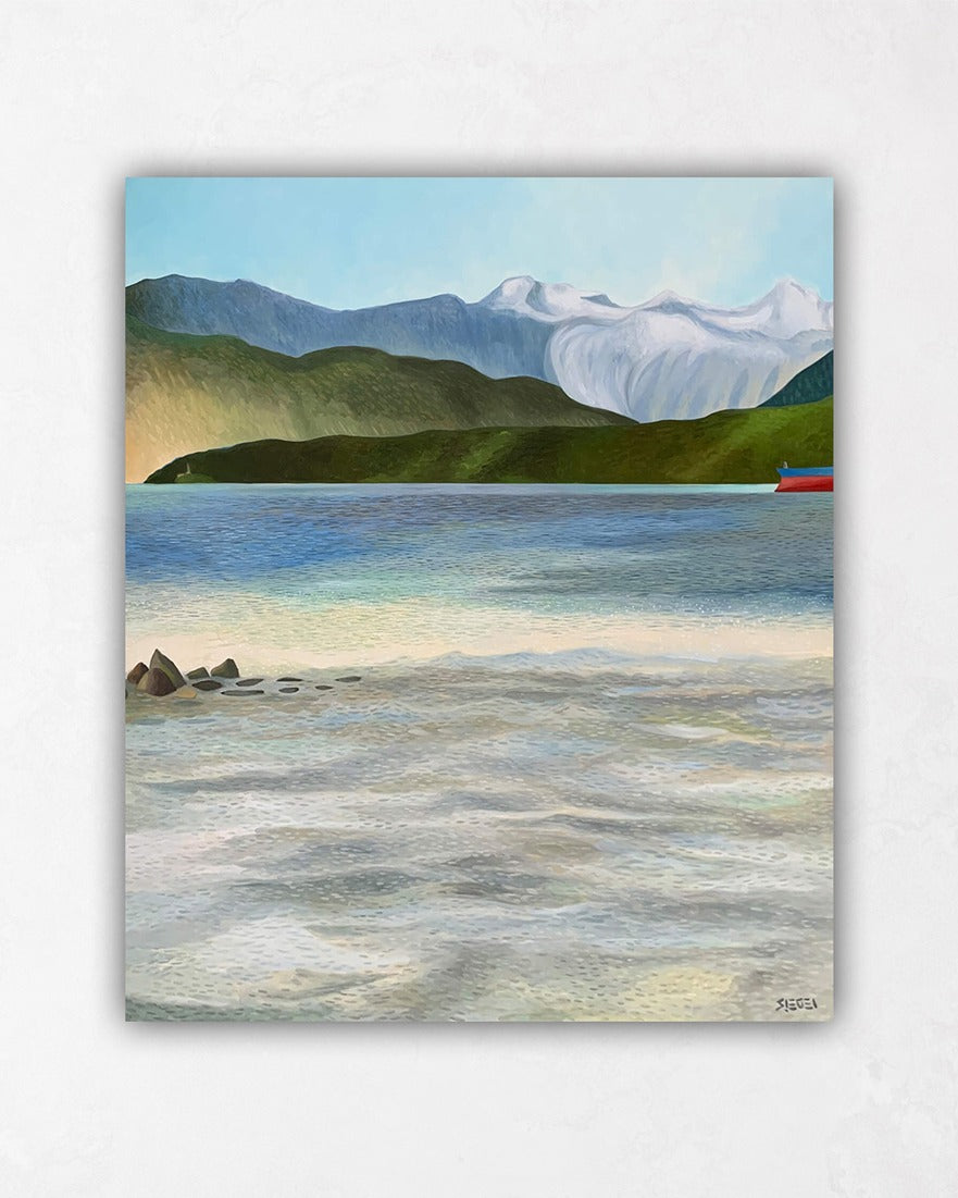 Vancouver Beach and Mountain Canvas Prints