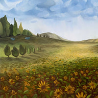 Prairie with Sunflower Paintings on Canvas