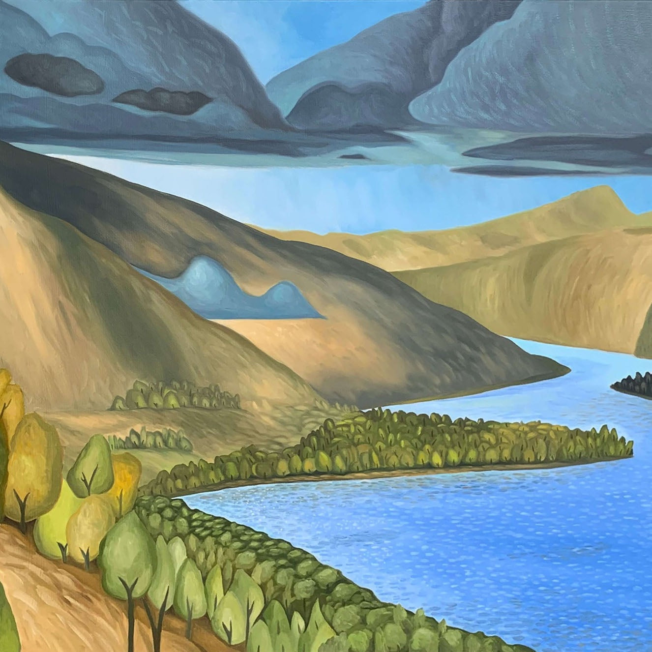 Thompson River | West Coast Oil Paintings Vancouver Artist | Sam's ...