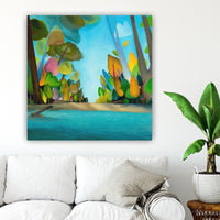 Colorful Tree Paintings Turquoise Water