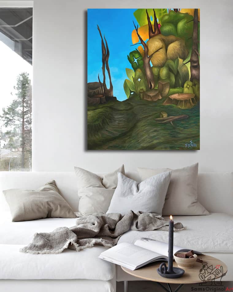 Forest Paintings for Cabins Art Canvas Prints