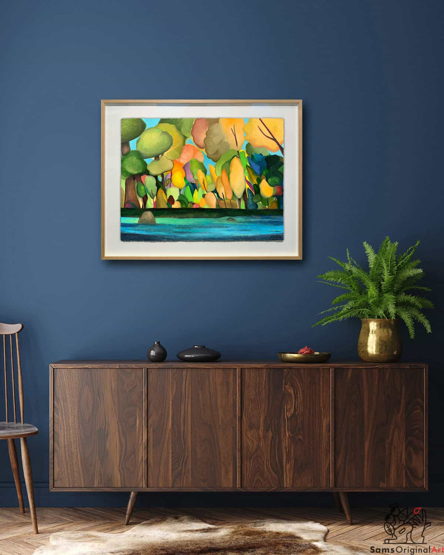 Colorful Tree wall art framed