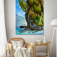 Paintings with Freighters and Trees