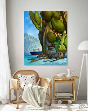 Paintings with Freighters and Trees