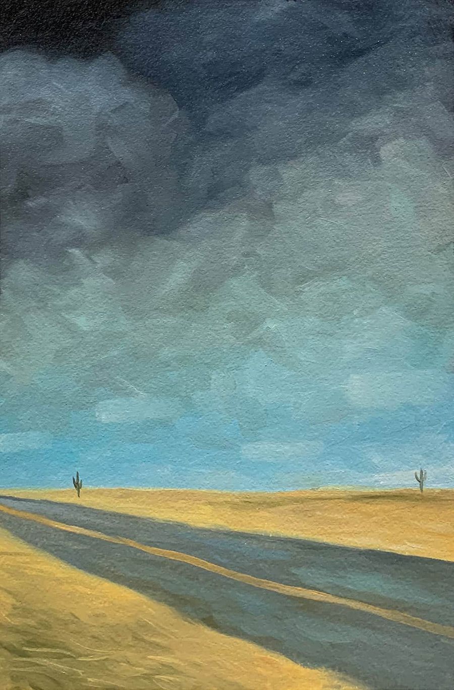 Desert Road Paintings with Storms