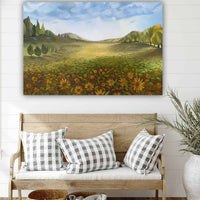 Sunflower Prairie Landscape Art