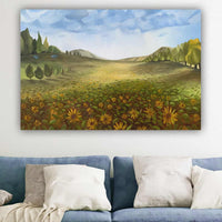 Sunflower Prairie Painting Canvas Prints