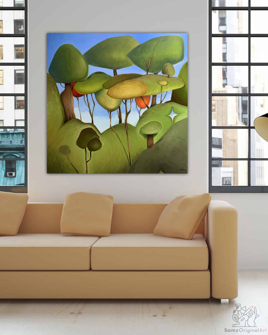 Green Tree Forest Paintings